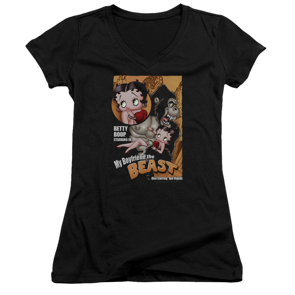 Betty Boop Boyfriend The Beast - Juniors V-Neck T-Shirt Hoodie, Sweatshirt | CiraTrend.com