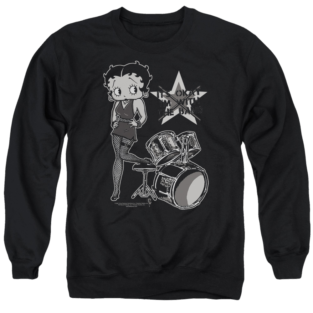 Betty Boop With The Band - Men's Crewneck Sweatshirt T-Shirts, Hoodie | CiraTrend.com