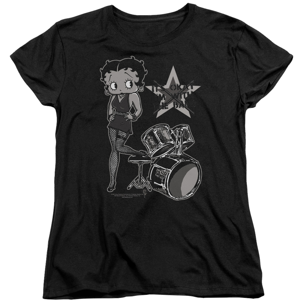 Betty Boop With The Band - Women's T-Shirt Hoodie, Sweatshirt | CiraTrend.com