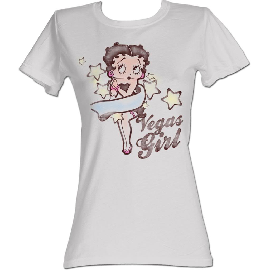 Betty Boop Juniors S S Vegas Girl Solid Silver T-Shirts, Hoodie, Sweatshirt