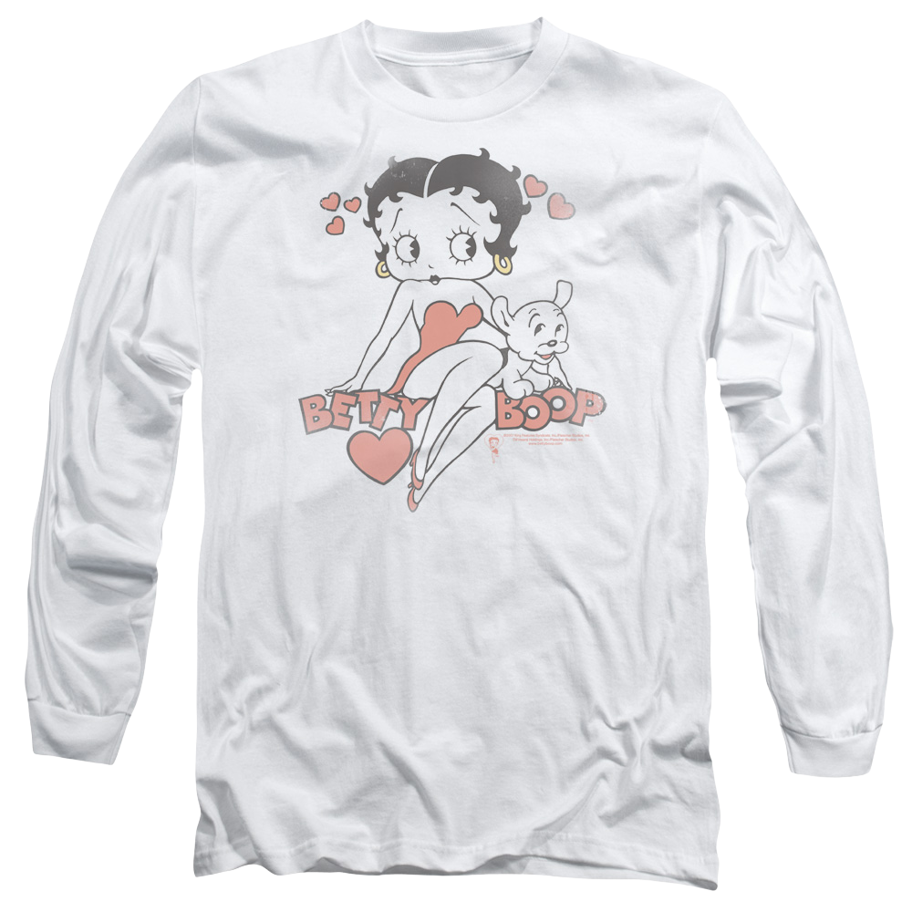 Betty Boop Classic With Pup - Men's Long Sleeve T-Shirt Hoodie, Sweatshirt | CiraTrend.com