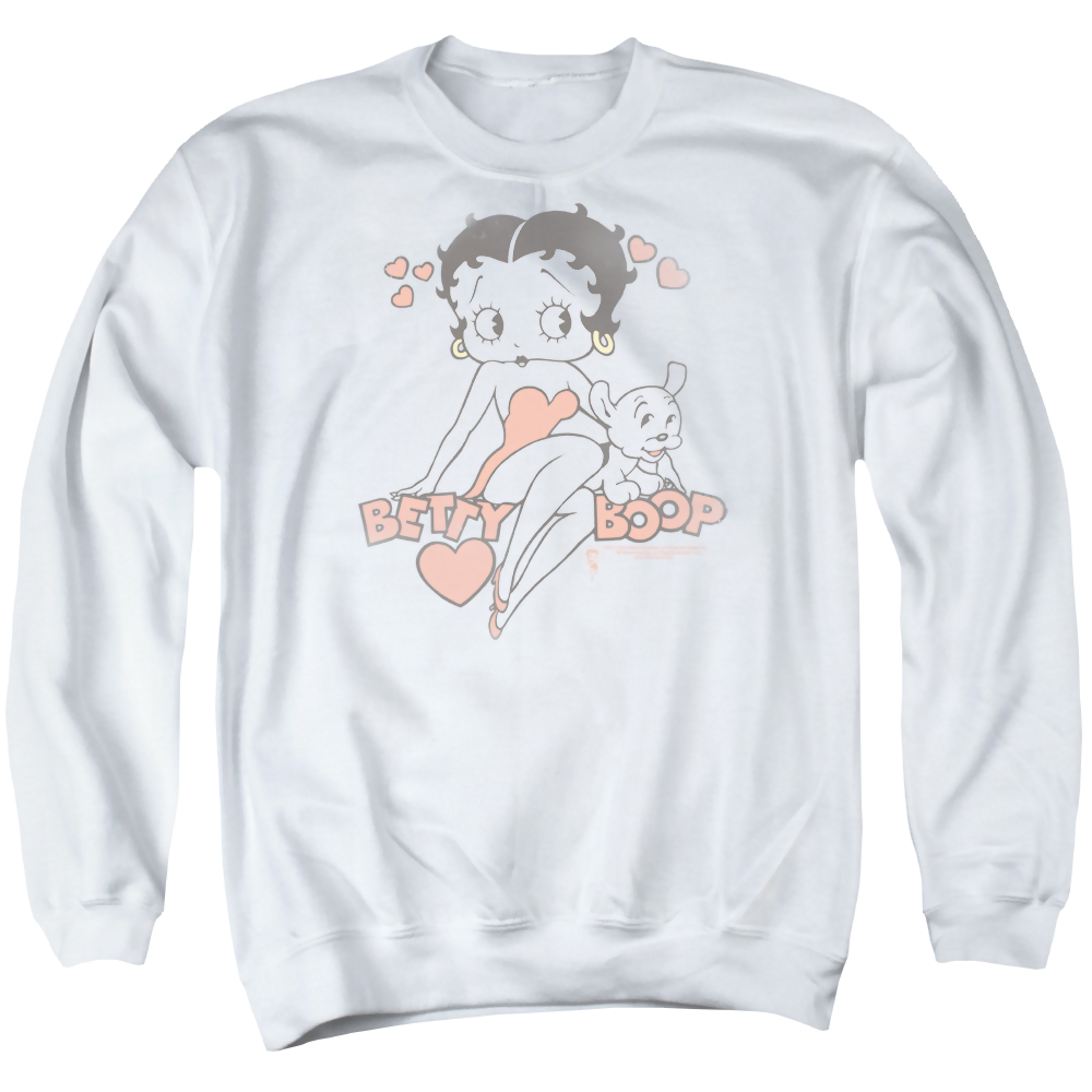Betty Boop Classic With Pup - Men's Crewneck Sweatshirt T-Shirts, Hoodie | CiraTrend.com