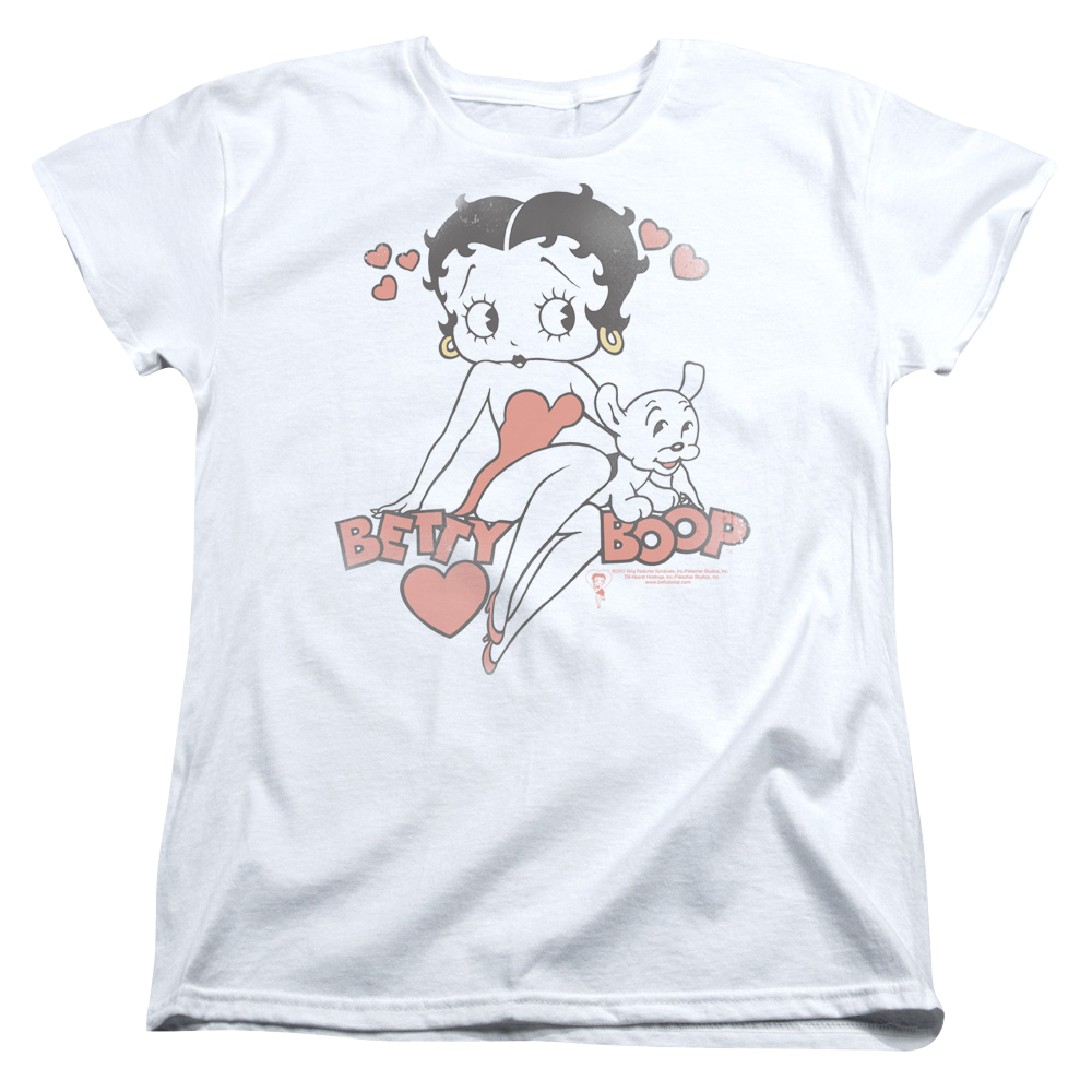 Betty Boop Classic With Pup - Women's T-Shirt Hoodie, Sweatshirt | CiraTrend.com