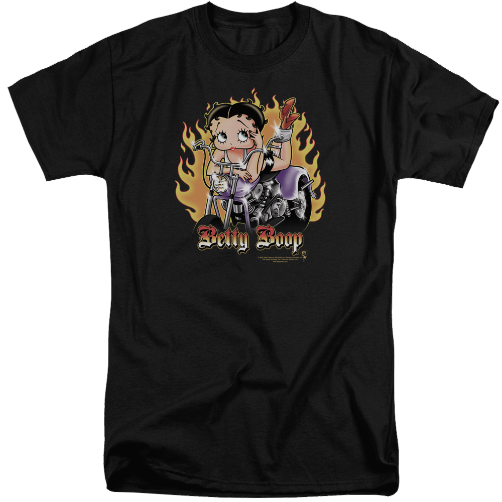 Betty Boop Biker Flames Boop - Men's Tall Fit T-Shirt Hoodie, Sweatshirt | CiraTrend.com
