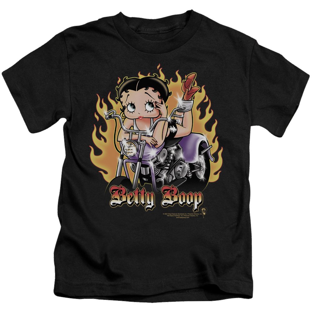 Betty Boop Biker Flames Boop - Kid's T-Shirt Hoodie, Sweatshirt | CiraTrend.com