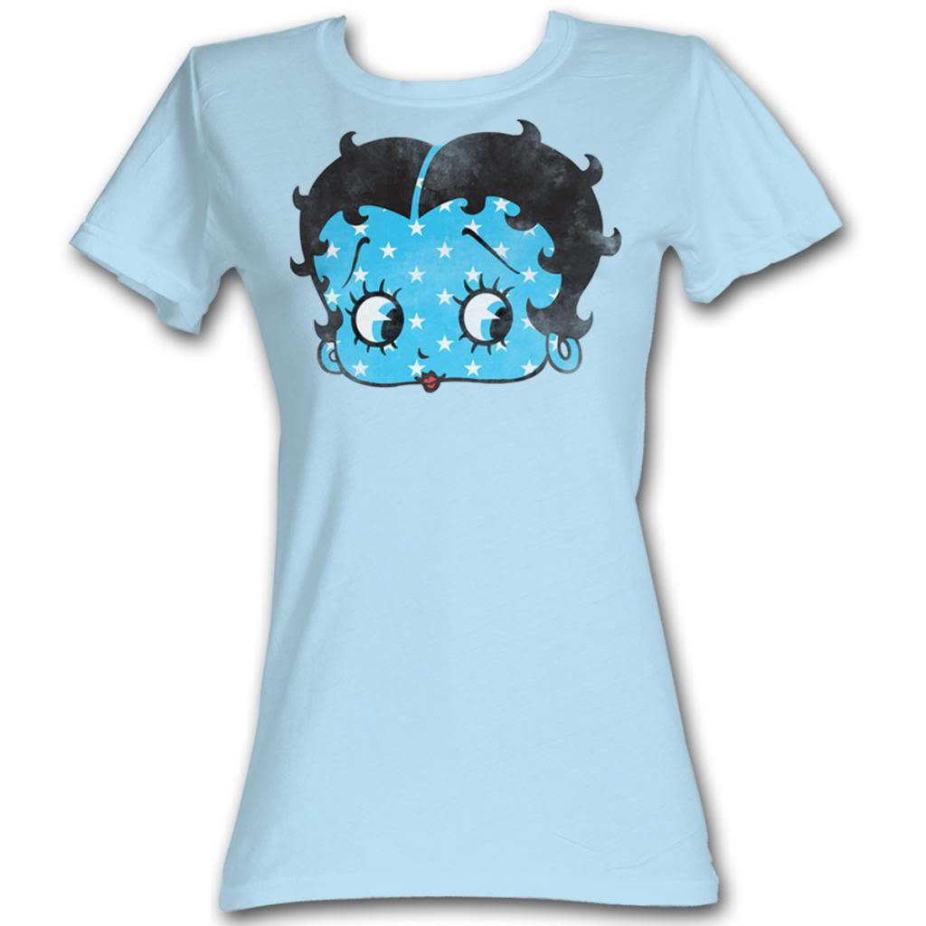 Betty Boop Juniors S S Star Boop Heather Light Blue Heather T-Shirts, Hoodie, Sweatshirt