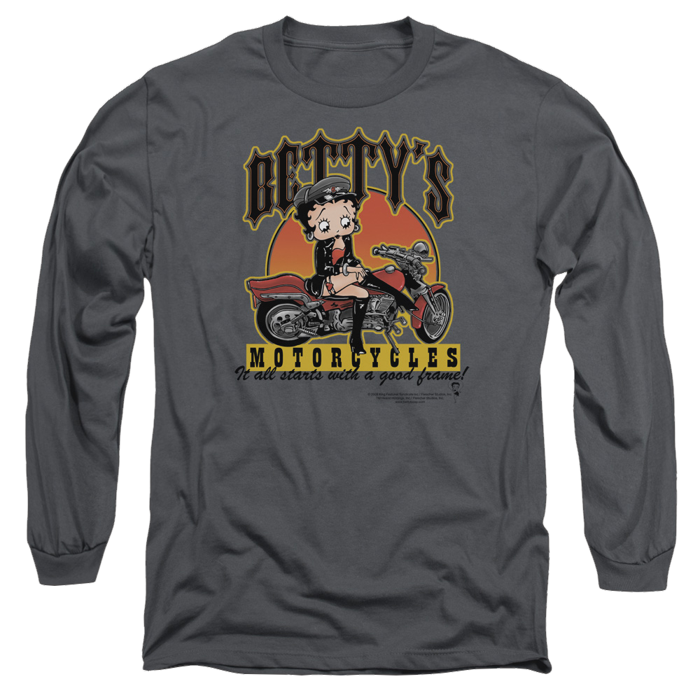 Betty Boop Bettys Motorcycles - Men's Long Sleeve T-Shirt Hoodie, Sweatshirt | CiraTrend.com