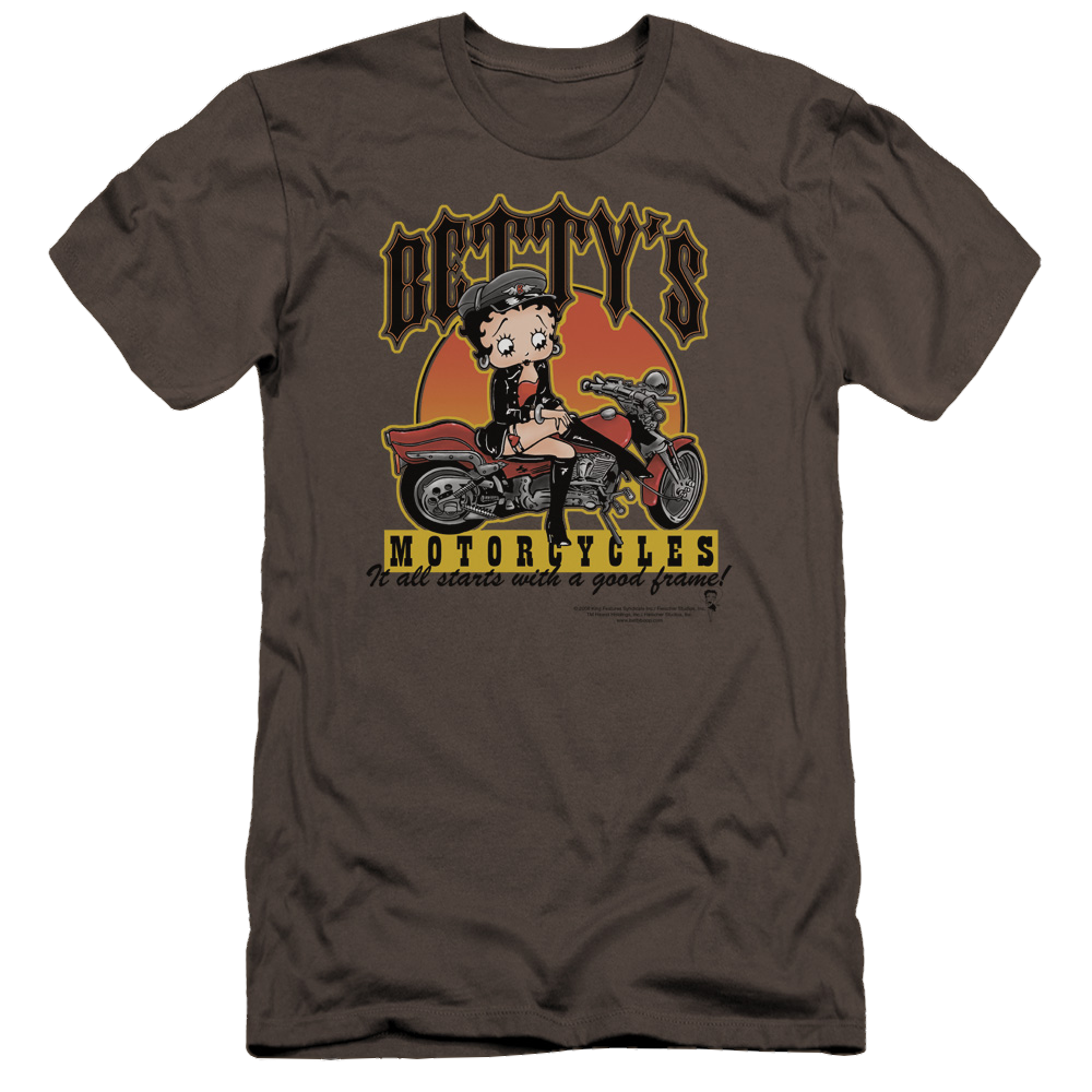 Betty Boop Bettys Motorcycles - Men's Premium Slim Fit T-Shirt Hoodie, Sweatshirt | CiraTrend.com