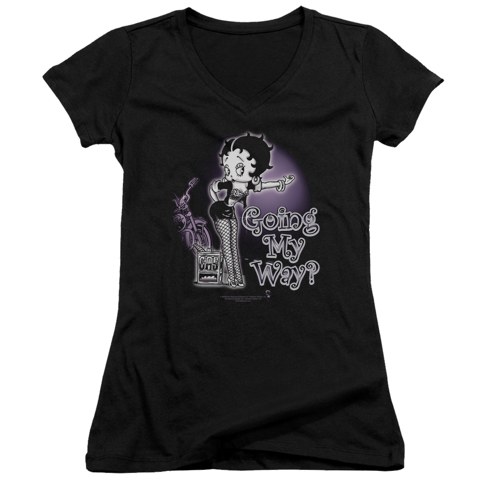 Betty Boop My Way - Juniors V-Neck T-Shirt Hoodie, Sweatshirt | CiraTrend.com