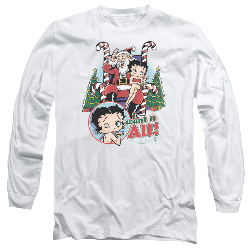 Betty Boop I Want It All - Men's Long Sleeve T-Shirt Hoodie, Sweatshirt | CiraTrend.com