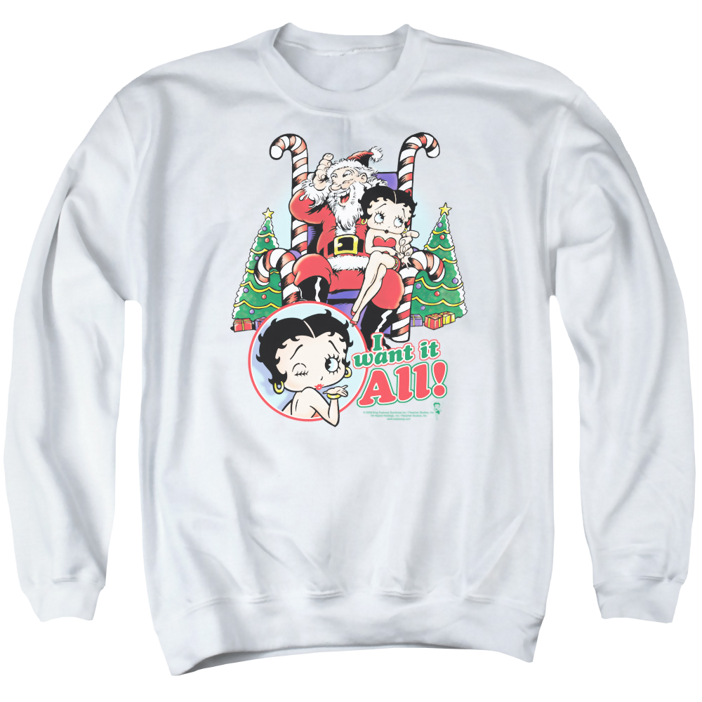 Betty Boop I Want It All - Men's Crewneck Sweatshirt T-Shirts, Hoodie | CiraTrend.com