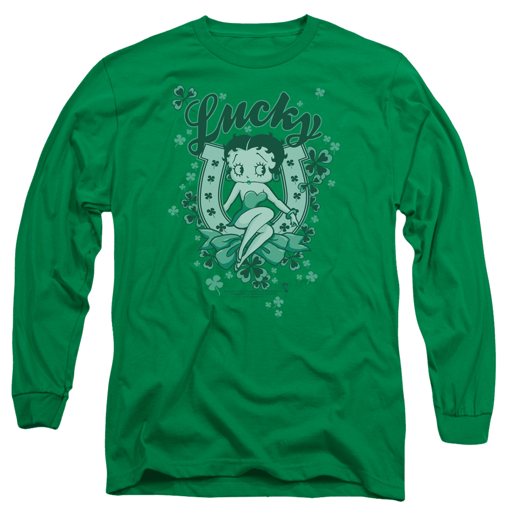 Betty Boop Lucky Boop - Men's Long Sleeve T-Shirt Hoodie, Sweatshirt | CiraTrend.com