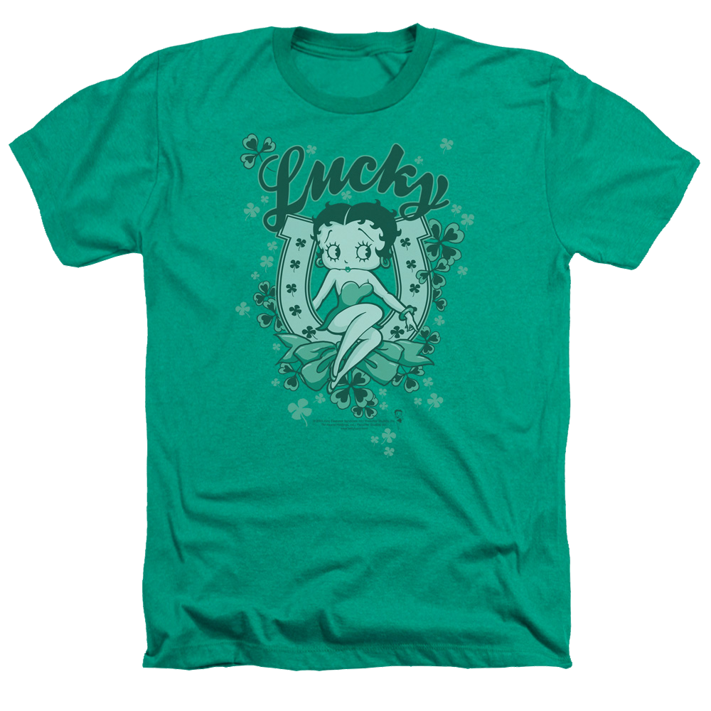 Betty Boop Lucky Boop - Men's Heather T-Shirt Hoodie, Sweatshirt | CiraTrend.com