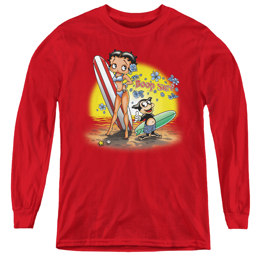Betty Boop Surf - Youth Long Sleeve T-Shirt Hoodie, Sweatshirt | CiraTrend.com