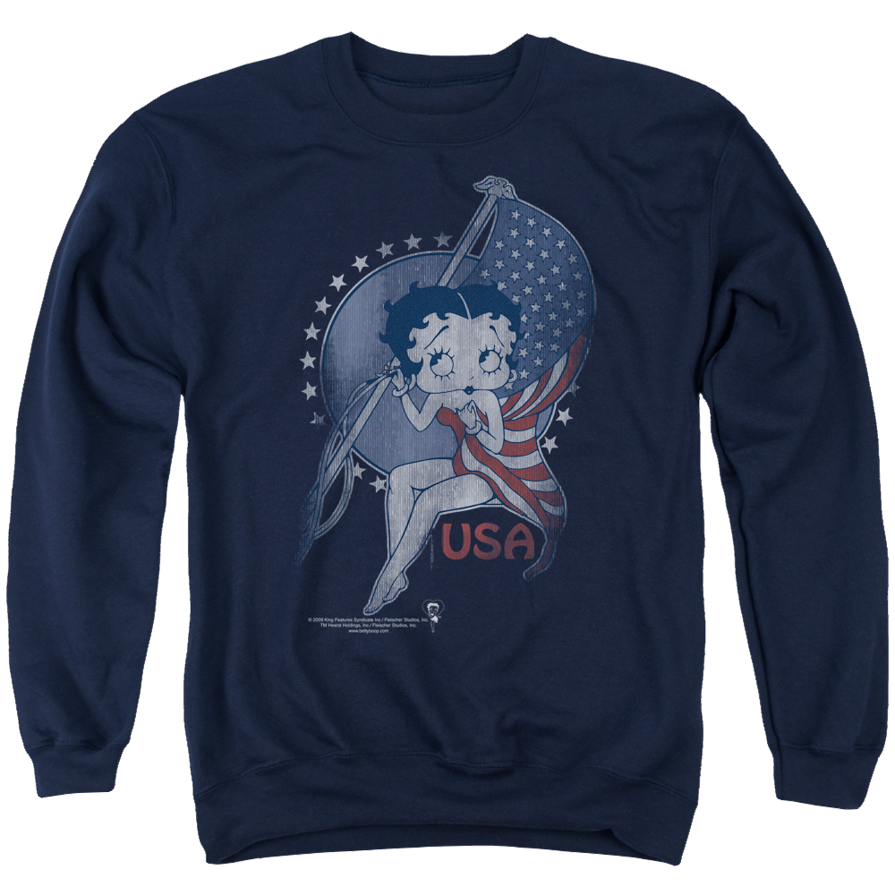 Betty Boop Proud Betty - Men's Crewneck Sweatshirt T-Shirts, Hoodie | CiraTrend.com