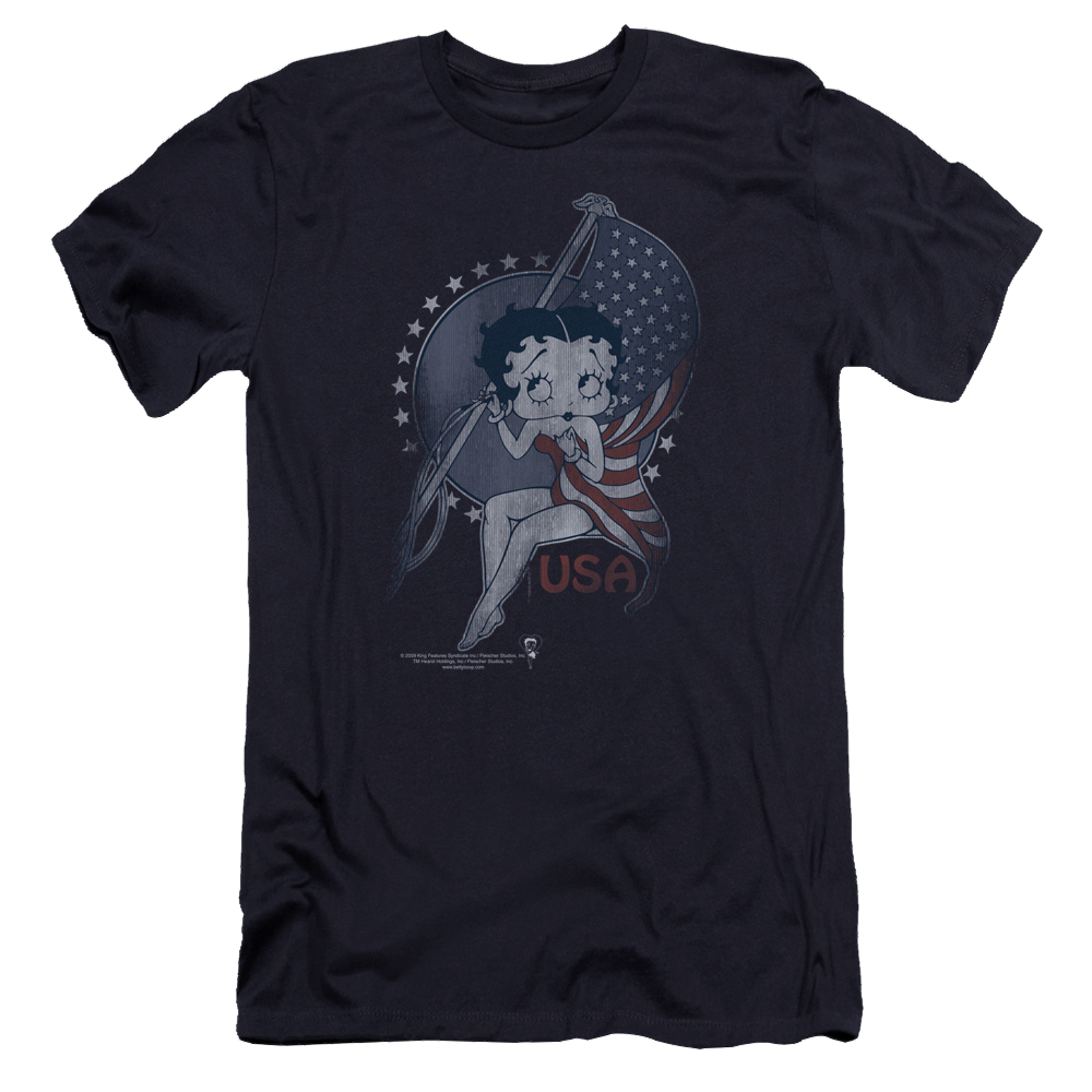 Betty Boop Proud Betty - Men's Premium Slim Fit T-Shirt Hoodie, Sweatshirt | CiraTrend.com