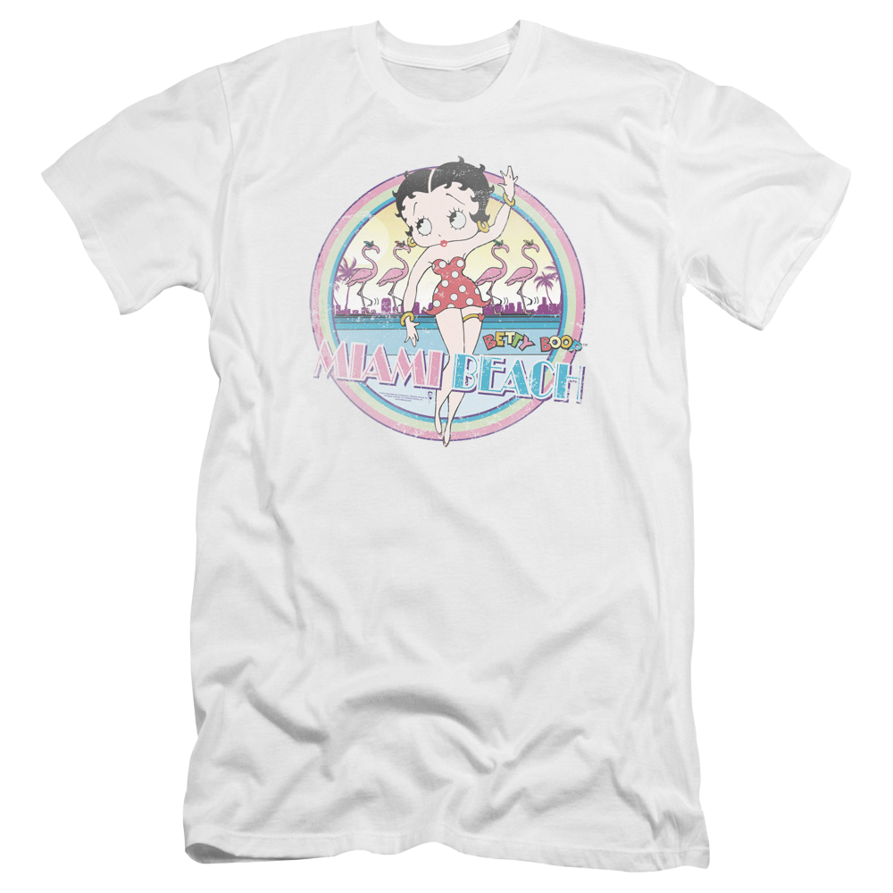Betty Boop Miami Beach - Men's Premium Slim Fit T-Shirt Hoodie, Sweatshirt | CiraTrend.com