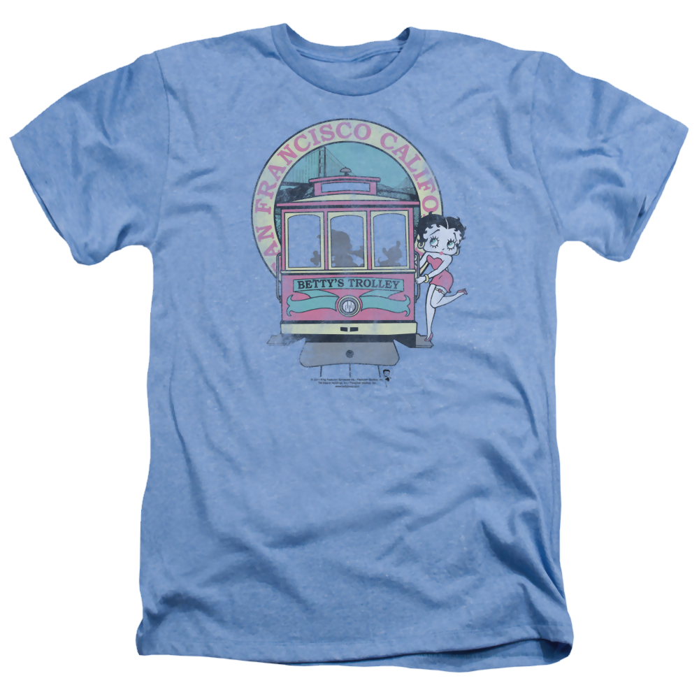 Betty Boop Bettys Trolley - Men's Heather T-Shirt Hoodie, Sweatshirt | CiraTrend.com