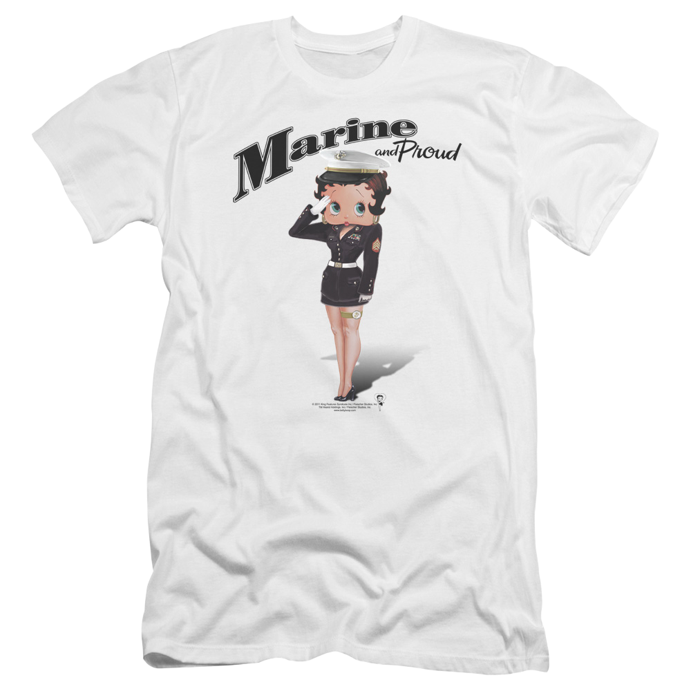 Betty Boop Marine Boop - Men's Premium Slim Fit T-Shirt Hoodie, Sweatshirt | CiraTrend.com