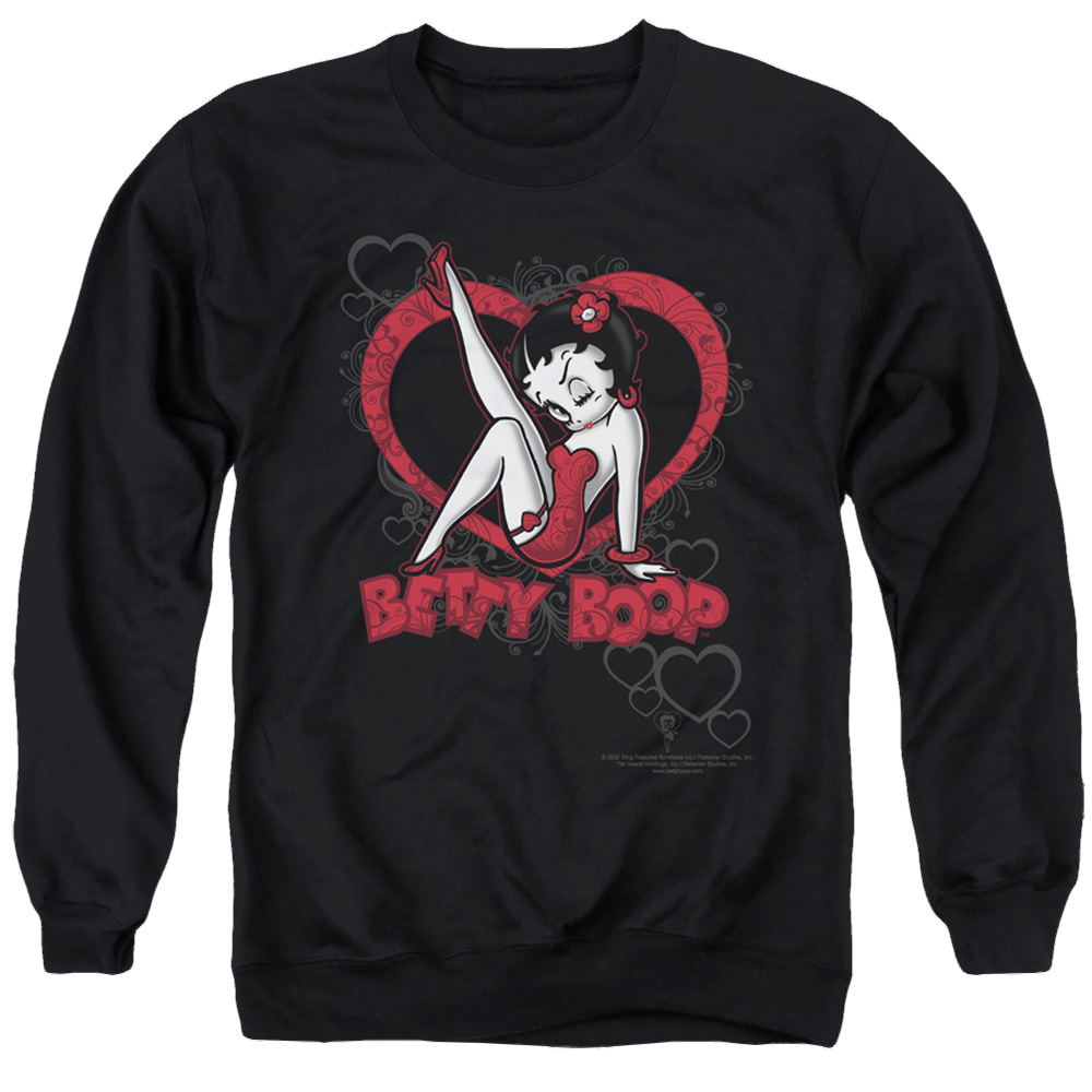 Betty Boop Scrolling Hearts - Men's Crewneck Sweatshirt T-Shirts, Hoodie | CiraTrend.com
