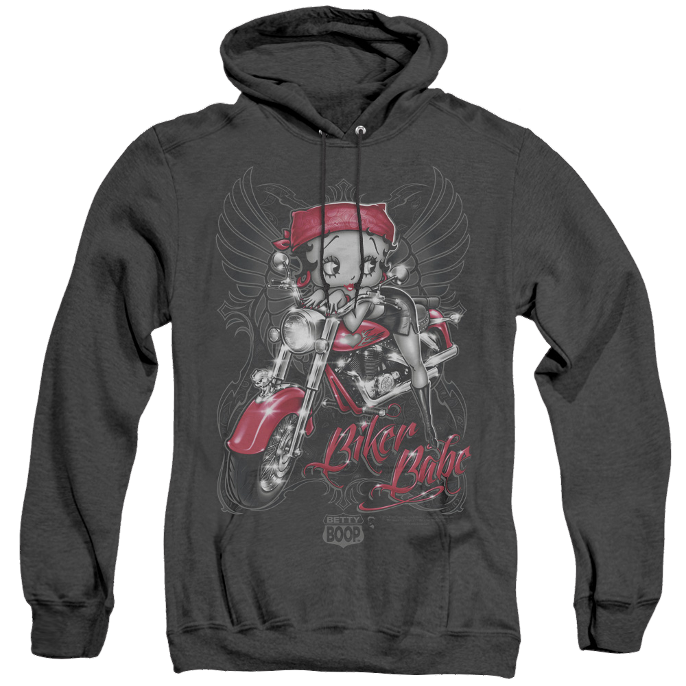 Betty Boop Biker Babe - Heather Pullover Hoodie T-Shirts, Sweatshirt | CiraTrend.com
