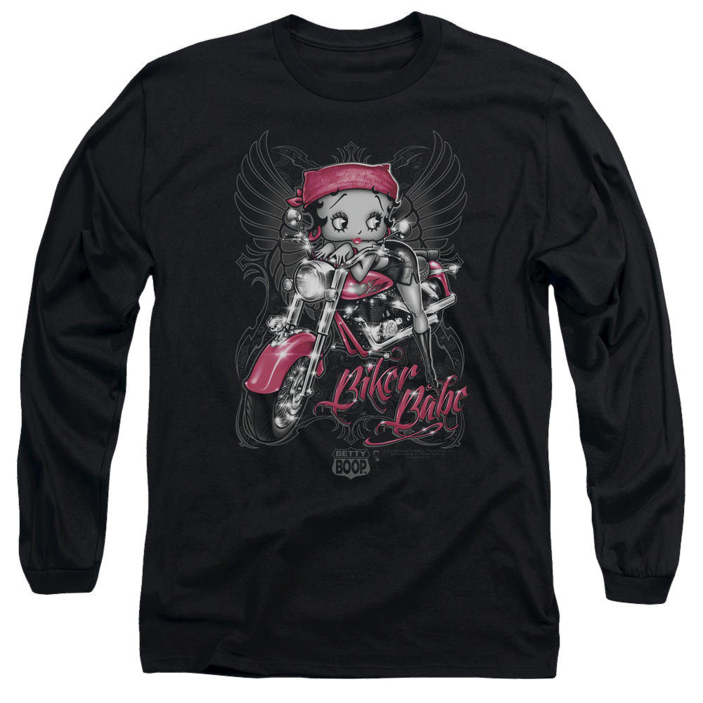 Betty Boop Biker Babe - Men's Long Sleeve T-Shirt Hoodie, Sweatshirt | CiraTrend.com