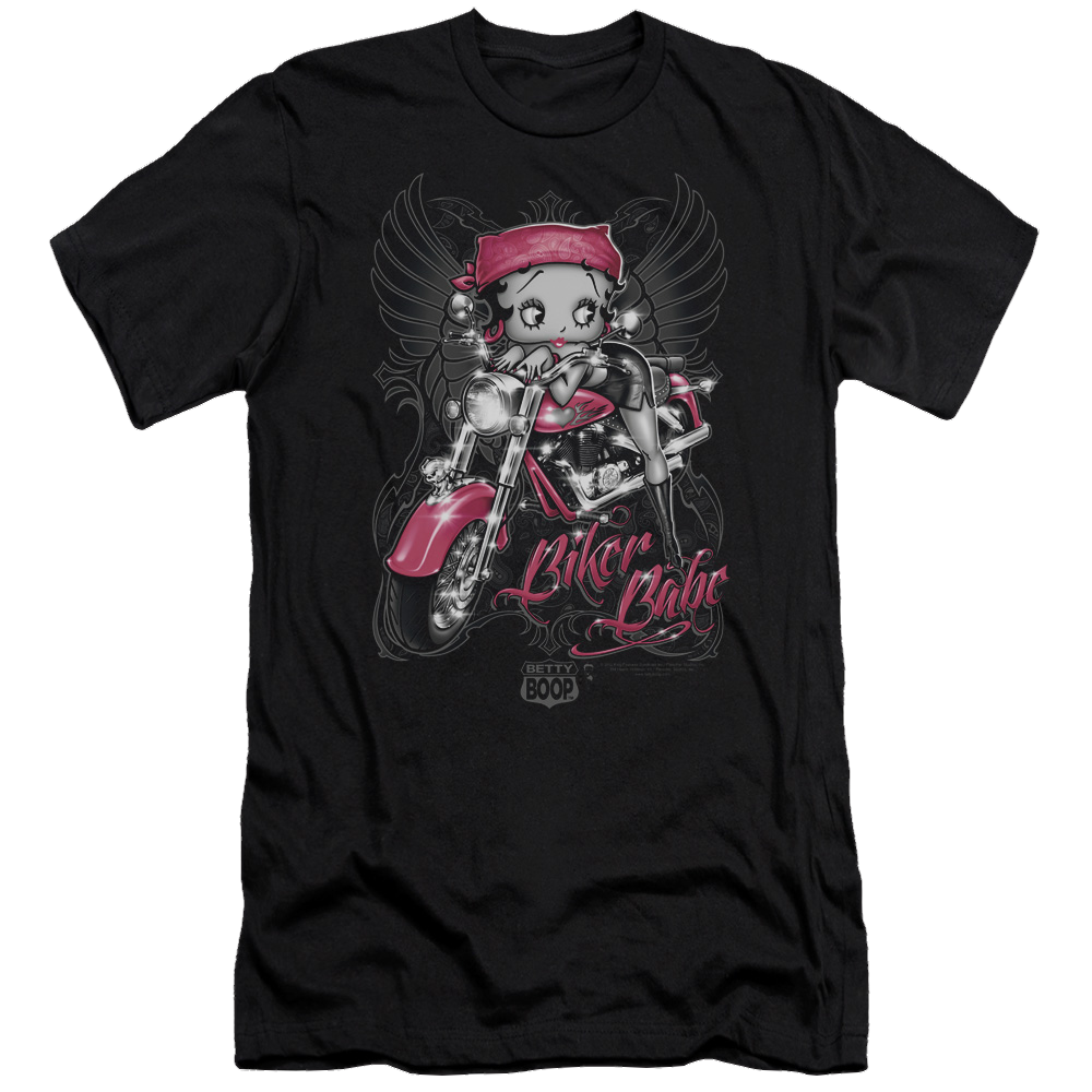 Betty Boop Biker Babe - Men's Premium Slim Fit T-Shirt Hoodie, Sweatshirt | CiraTrend.com