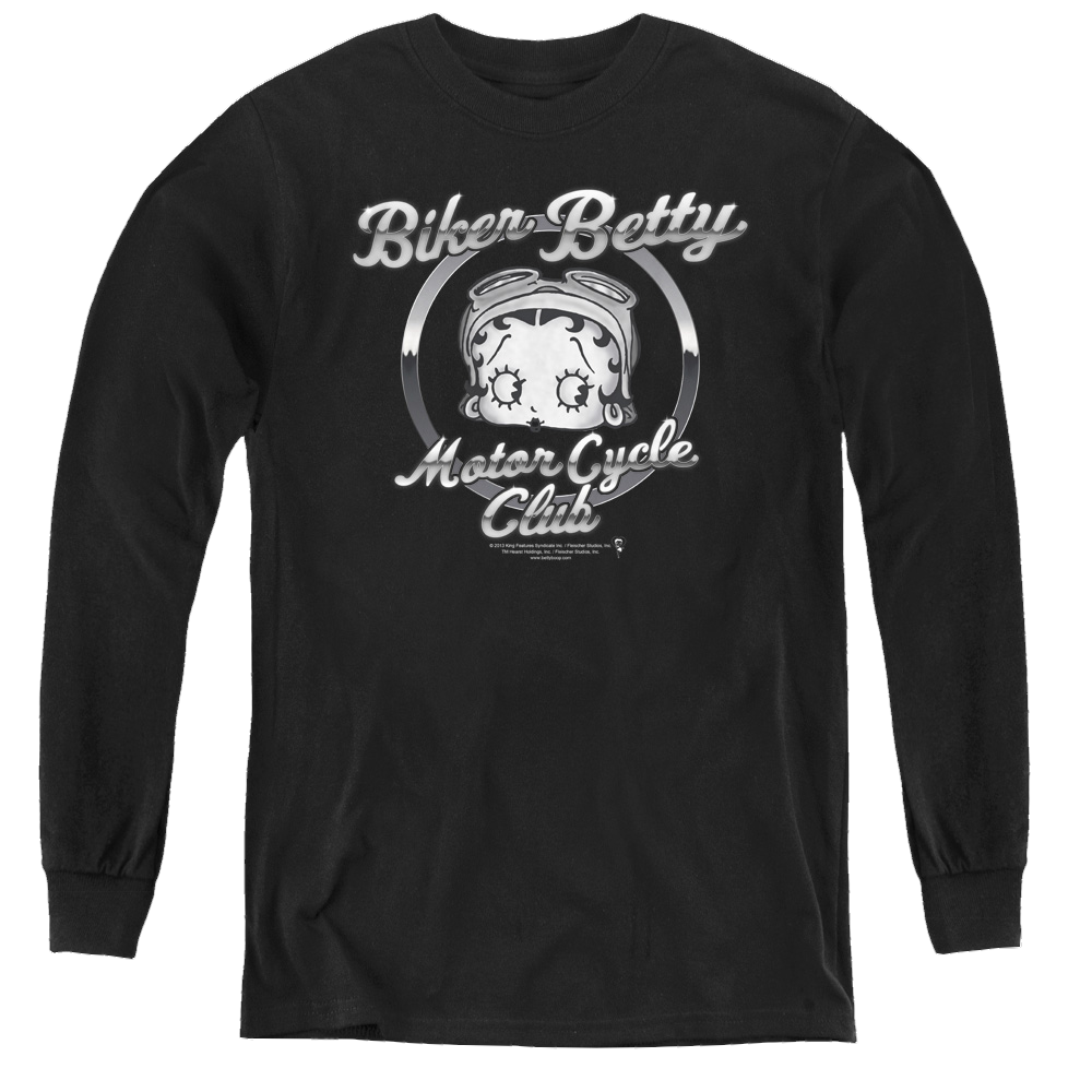 Betty Boop Chromed Logo - Youth Long Sleeve T-Shirt Hoodie, Sweatshirt | CiraTrend.com