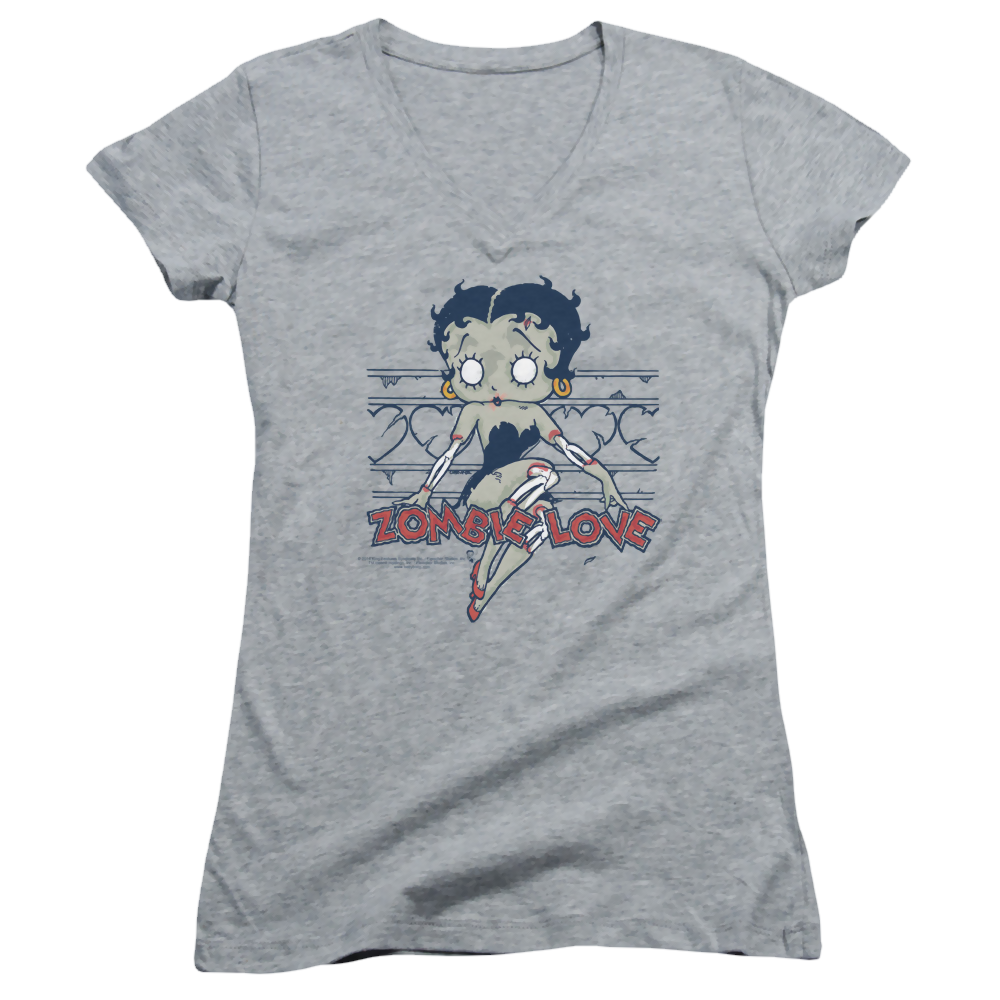 Betty Boop Zombie Pinup - Juniors V-Neck T-Shirt Hoodie, Sweatshirt | CiraTrend.com
