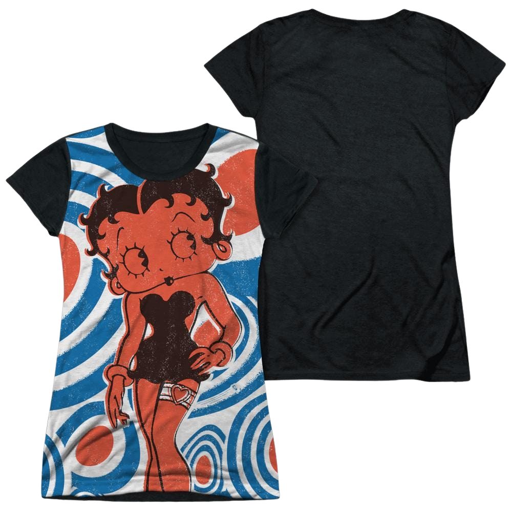 Betty Boop Mod Rings - Juniors Black Back T-Shirt Hoodie, Sweatshirt | CiraTrend.com