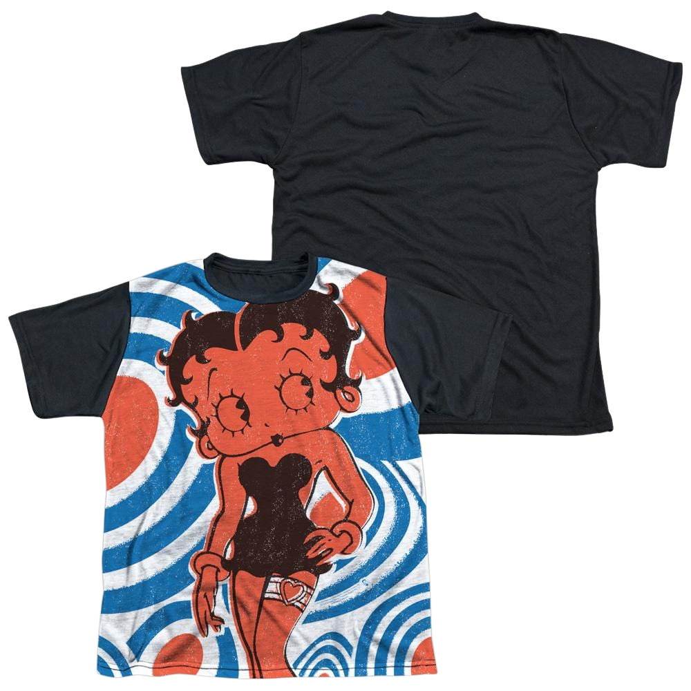 Betty Boop Mod Rings - Youth Black Back T-Shirt (Ages 8-12) Hoodie, Sweatshirt | CiraTrend.com