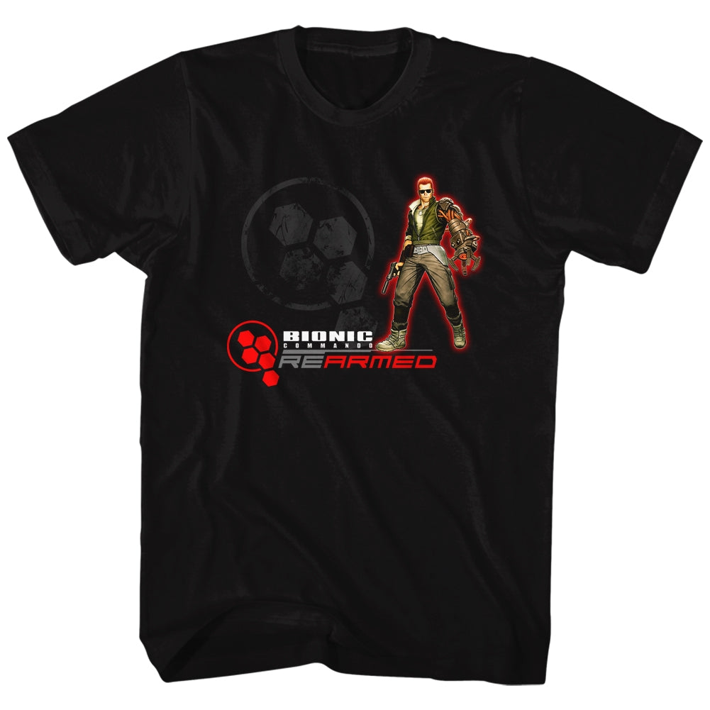 Bionic Commando Mens S/S T-Shirt - Rearmed - Solid Black Hoodie, Sweatshirt | CiraTrend.com