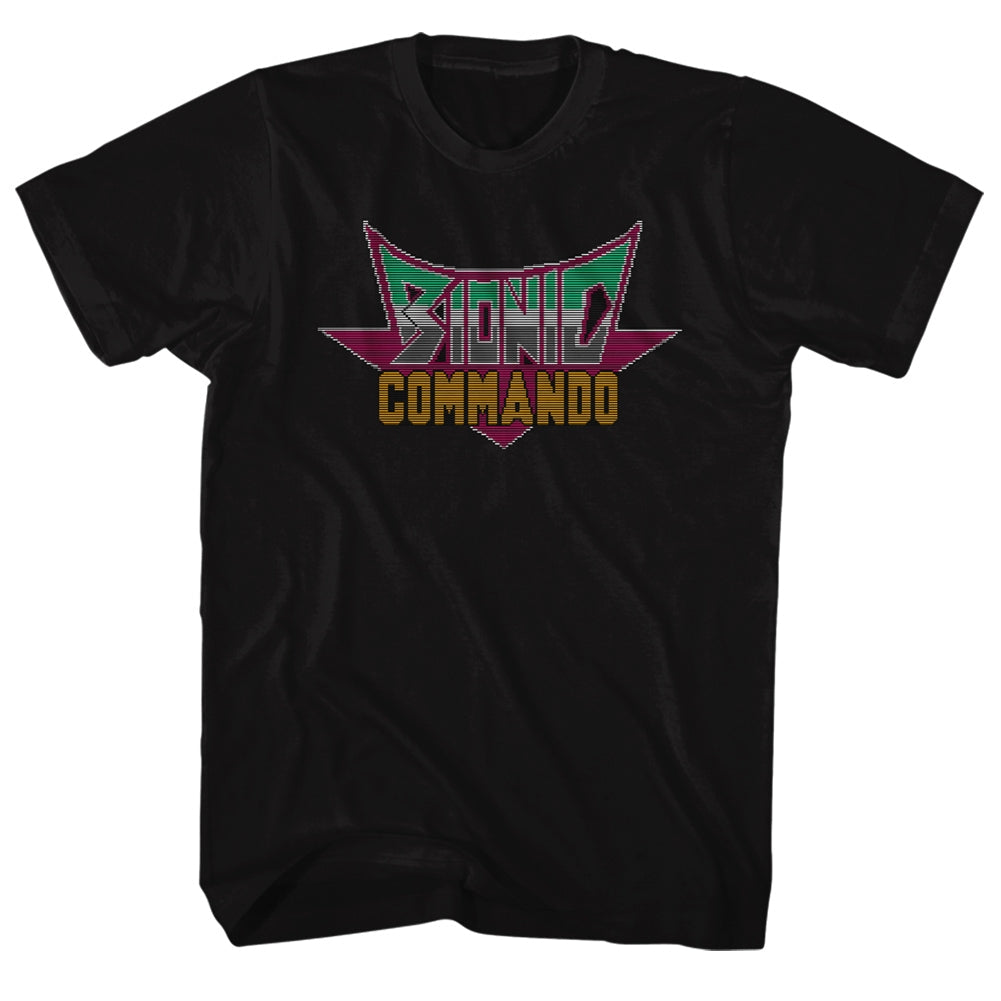 Bionic Commando Mens S/S T-Shirt - Pixel Logo - Solid Black Hoodie, Sweatshirt | CiraTrend.com