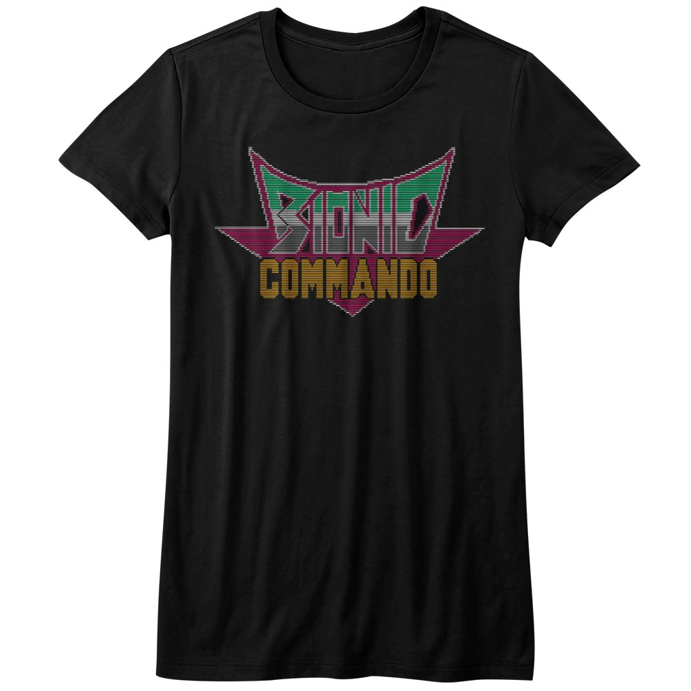 Bionic Commando Girls Juniors S/S T-Shirt - Pixel Logo - Solid Black Hoodie, Sweatshirt | CiraTrend.com