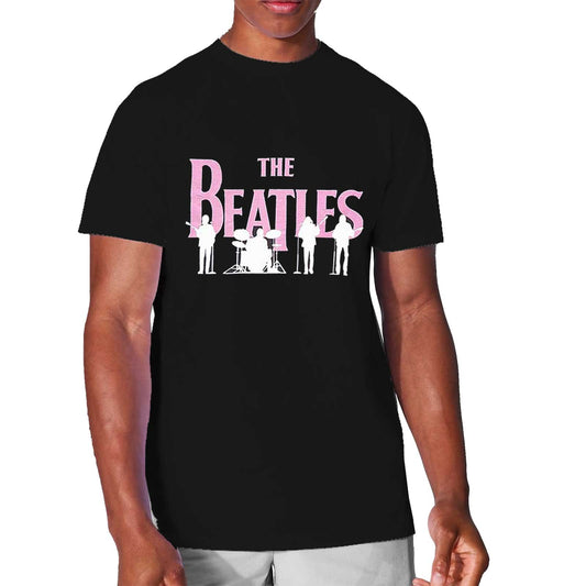 The Beatles Hi-Build T-Shirt: Band Silhouettes Style001