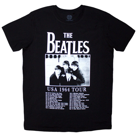 The Beatles T-Shirt: Tour '64 Dates (Black)