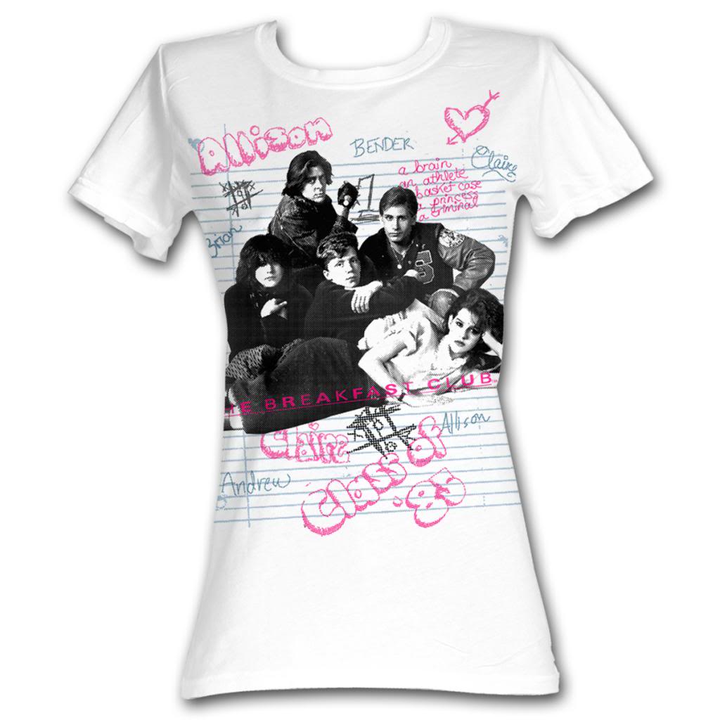 Breakfast Club Girls Juniors S/S T-Shirt - Group - Solid White Hoodie, Sweatshirt | CiraTrend.com