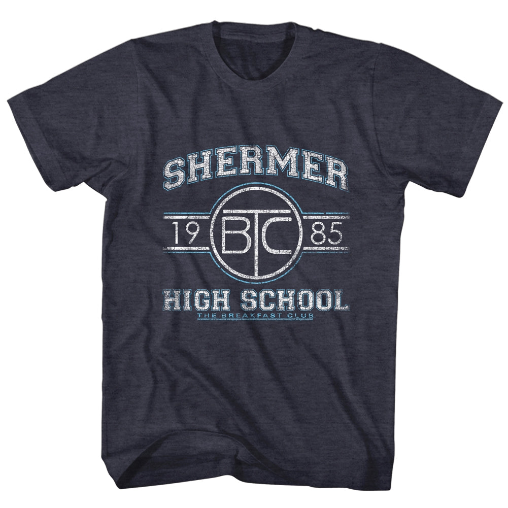 Breakfast Club Mens S/S T-Shirt - Shermer Hs - Heather Navy Heather Hoodie, Sweatshirt | CiraTrend.com