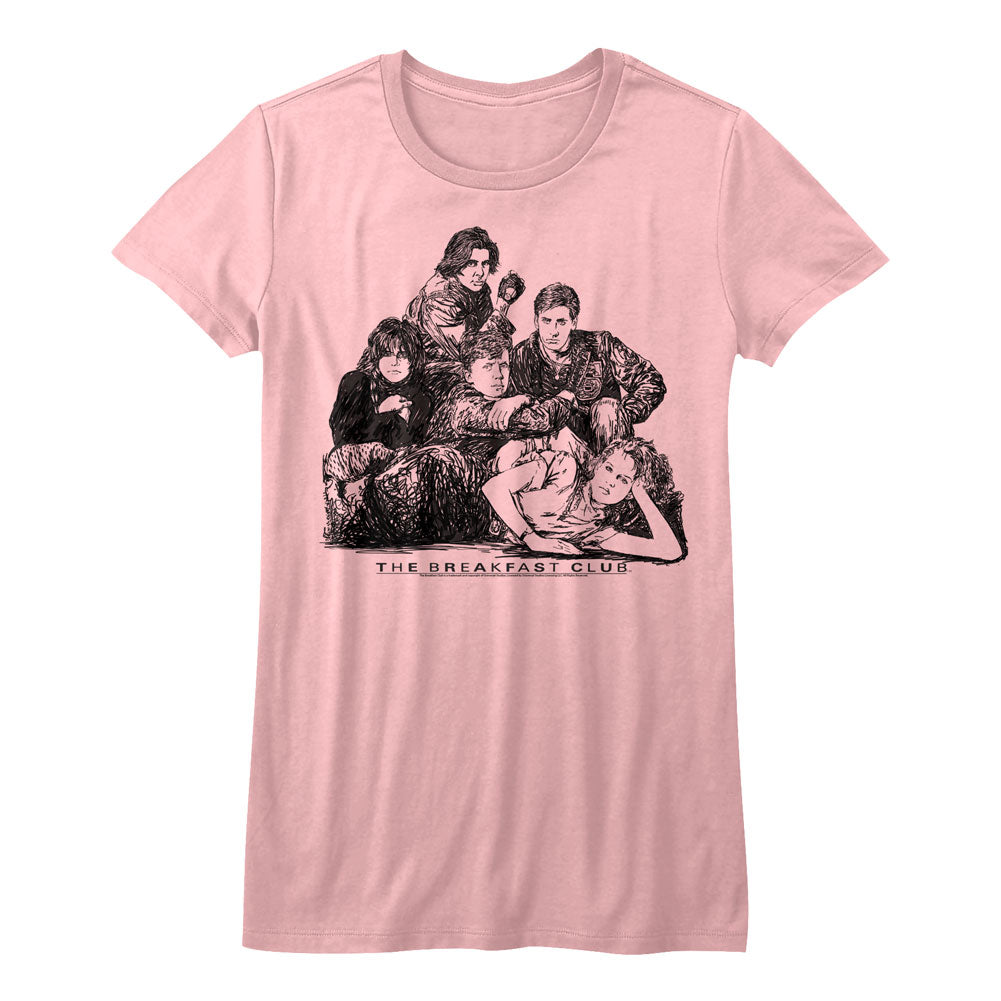 Breakfast Club Girls Juniors S/S T-Shirt - Group - Solid Light Pink Hoodie, Sweatshirt | CiraTrend.com