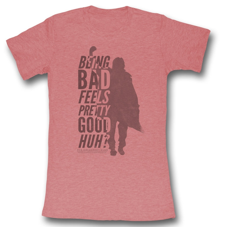 Breakfast Club Girls Juniors S/S T-Shirt - Be Bad - Solid Light Pink Hoodie, Sweatshirt | CiraTrend.com