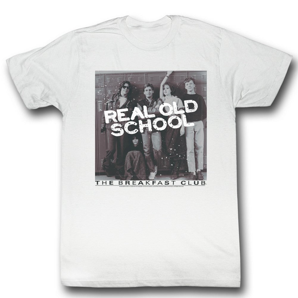Breakfast Club Mens S/S T-Shirt - Real Old School - Solid White Hoodie, Sweatshirt | CiraTrend.com