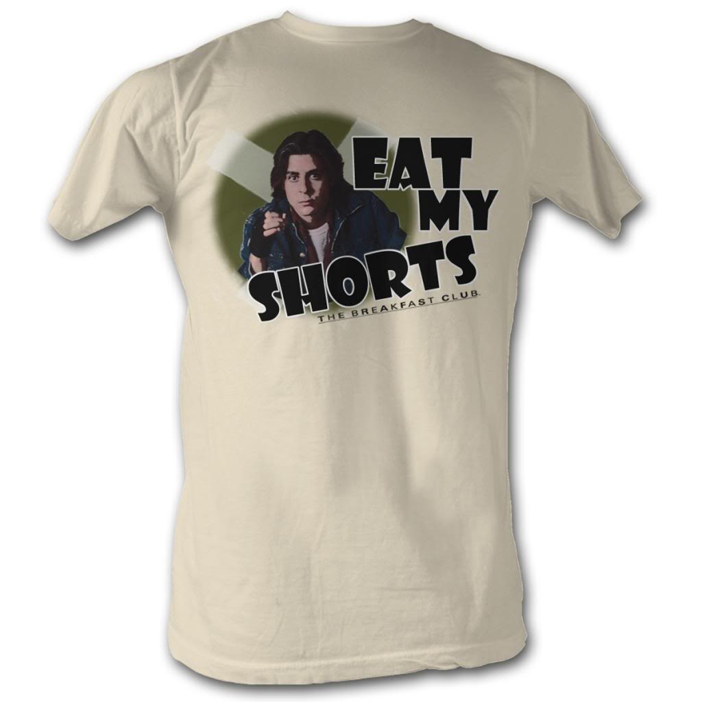 Breakfast Club Mens S/S T-Shirt - Eat My Shorts - Solid Natural Hoodie, Sweatshirt | CiraTrend.com