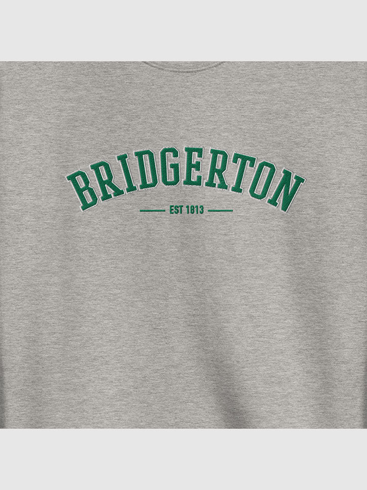 Bridgerton Varsity Embroidered Crewneck Sweatshirt [Carbon Grey] T-Shirts, Hoodie | CiraTrend.com (Image 2)