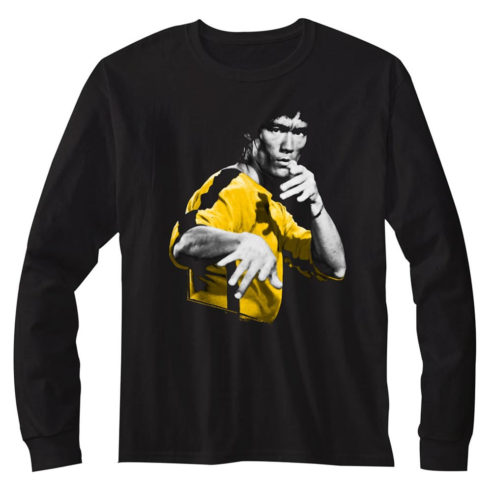 Bruce Lee Mens L/S T-Shirt - Hooowah - Solid Black Hoodie, Sweatshirt | CiraTrend.com