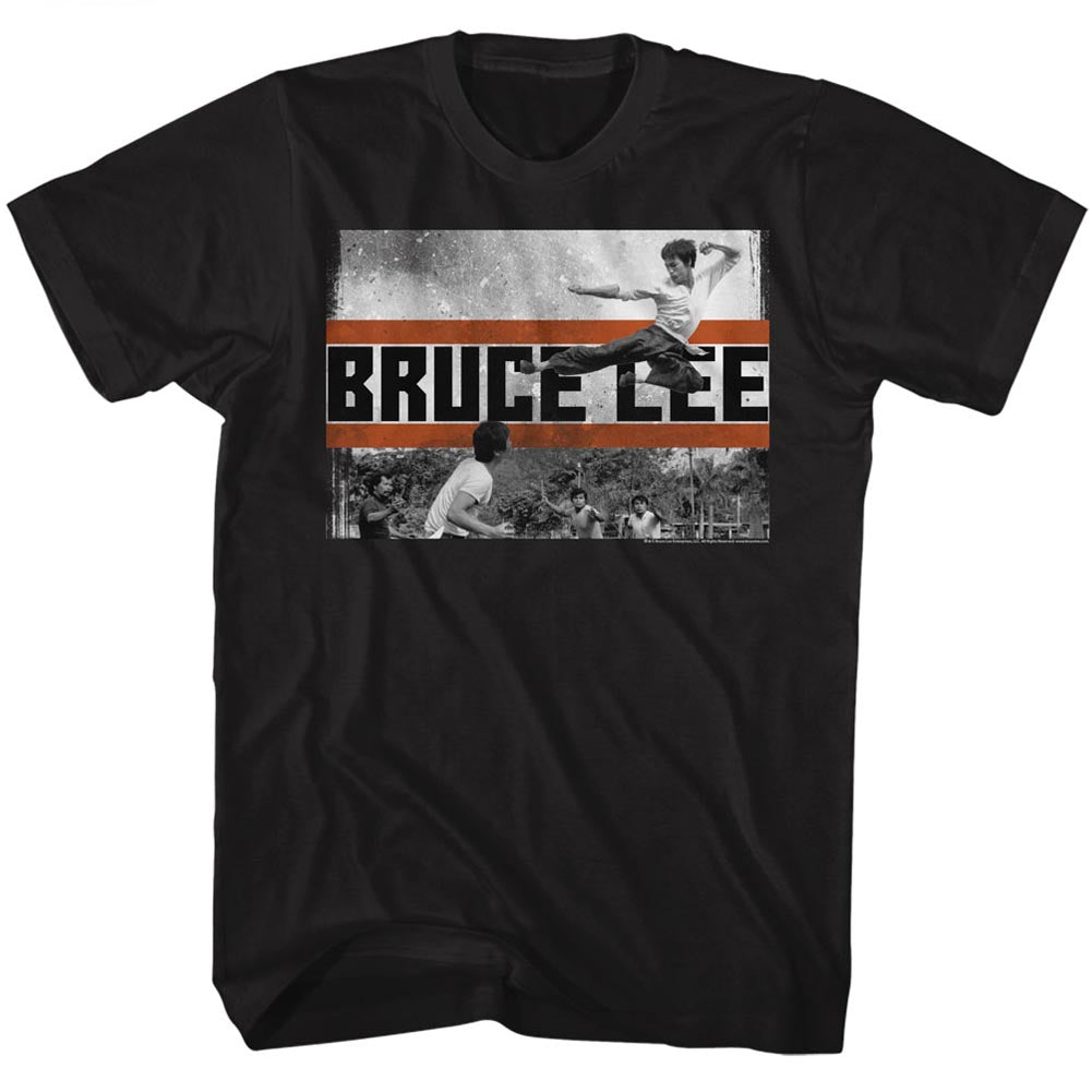 Bruce Lee Mens S/S T-Shirt - Fly Kick - Solid Black Hoodie, Sweatshirt | CiraTrend.com