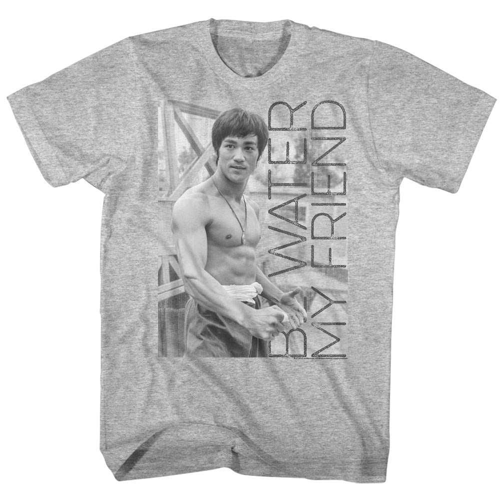 Bruce Lee Mens S/S T-Shirt - Water - Heather Gray Heather Hoodie, Sweatshirt | CiraTrend.com