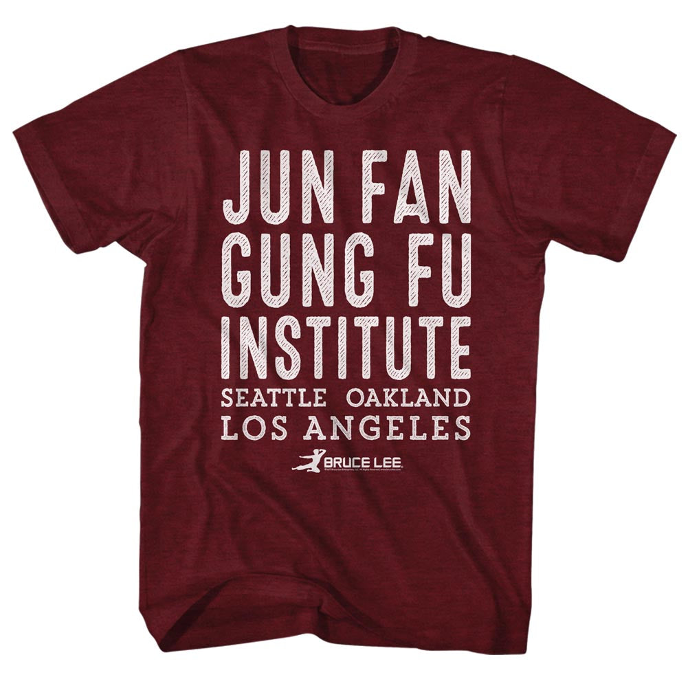 Bruce Lee Mens S/S T-Shirt - Simple - Heather Vintage Maroon Heather Hoodie, Sweatshirt | CiraTrend.com