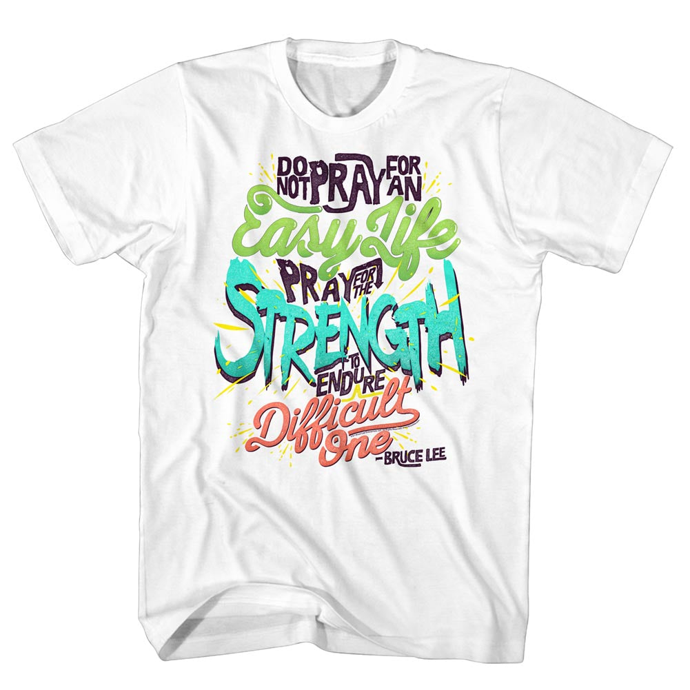 Bruce Lee Mens S/S T-Shirt - Endure It - Solid White Hoodie, Sweatshirt | CiraTrend.com