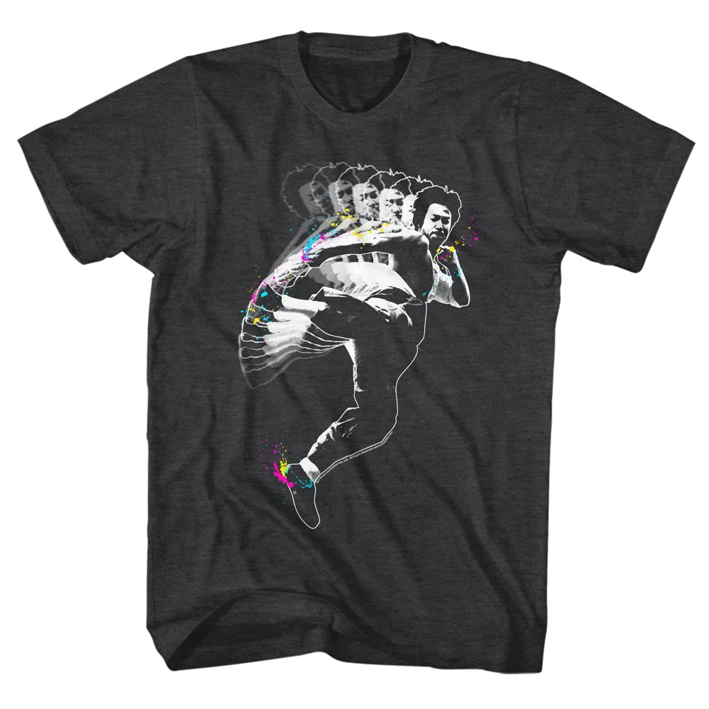 Bruce Lee Mens S/S T-Shirt - Splat Kick - Heather Black Heather Hoodie, Sweatshirt | CiraTrend.com