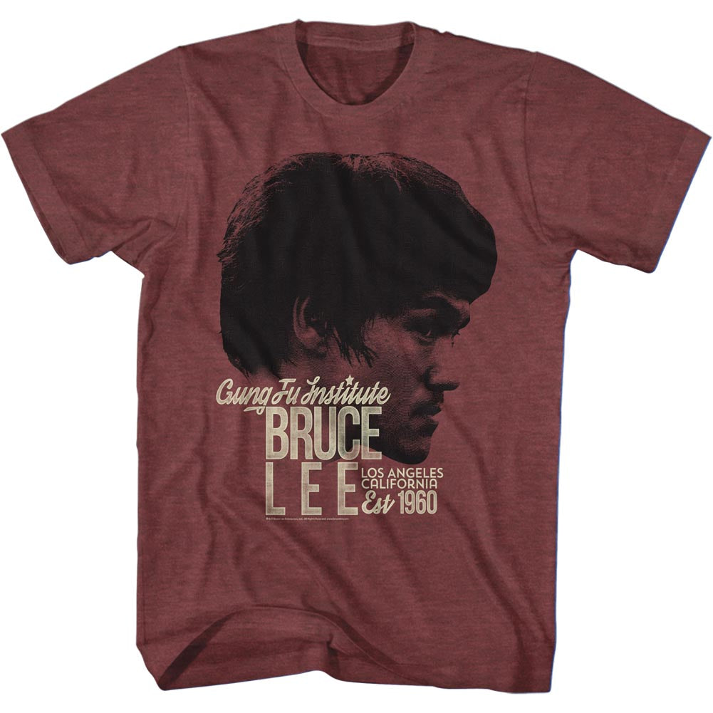 Bruce Lee Mens S/S T-Shirt - Est1960 - Heather Vintage Maroon Heather Hoodie, Sweatshirt | CiraTrend.com